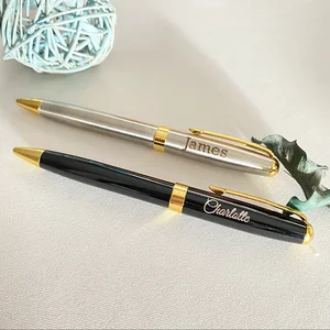 Hot Selling Luxury Classic  Promotion Business Gift Metal Ball Pen with Custom logo  Metal Ballpoint Pen with Velvet Bag & Box