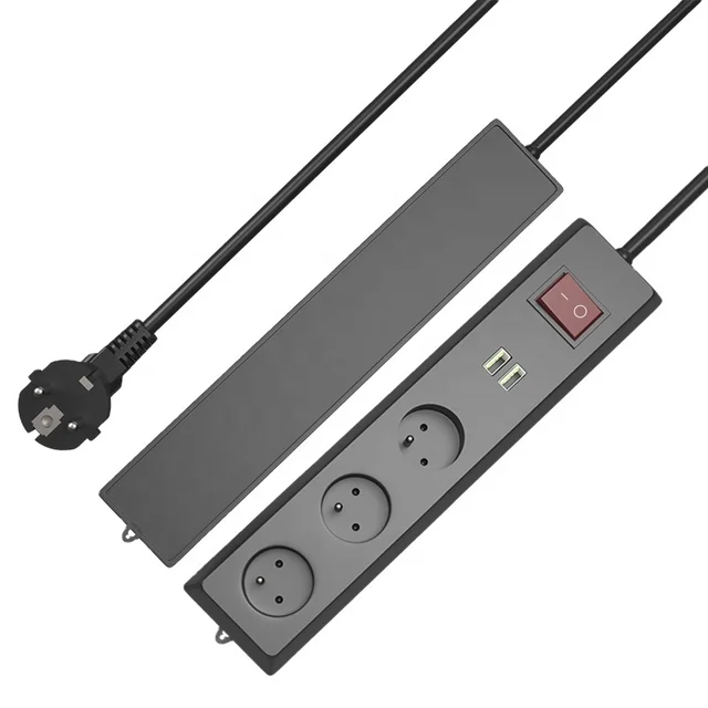 Poland type 4 outlets with 2usb power extension Socket Switched child protected cable power strip