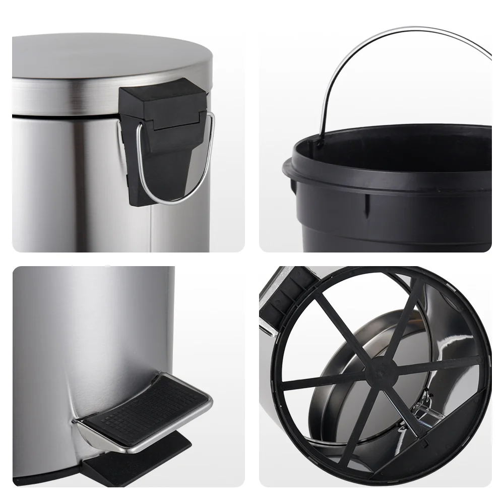 Alibaba.com: Stainless Steel Round Pedal Trash Can for Bathroom Kitchen ...