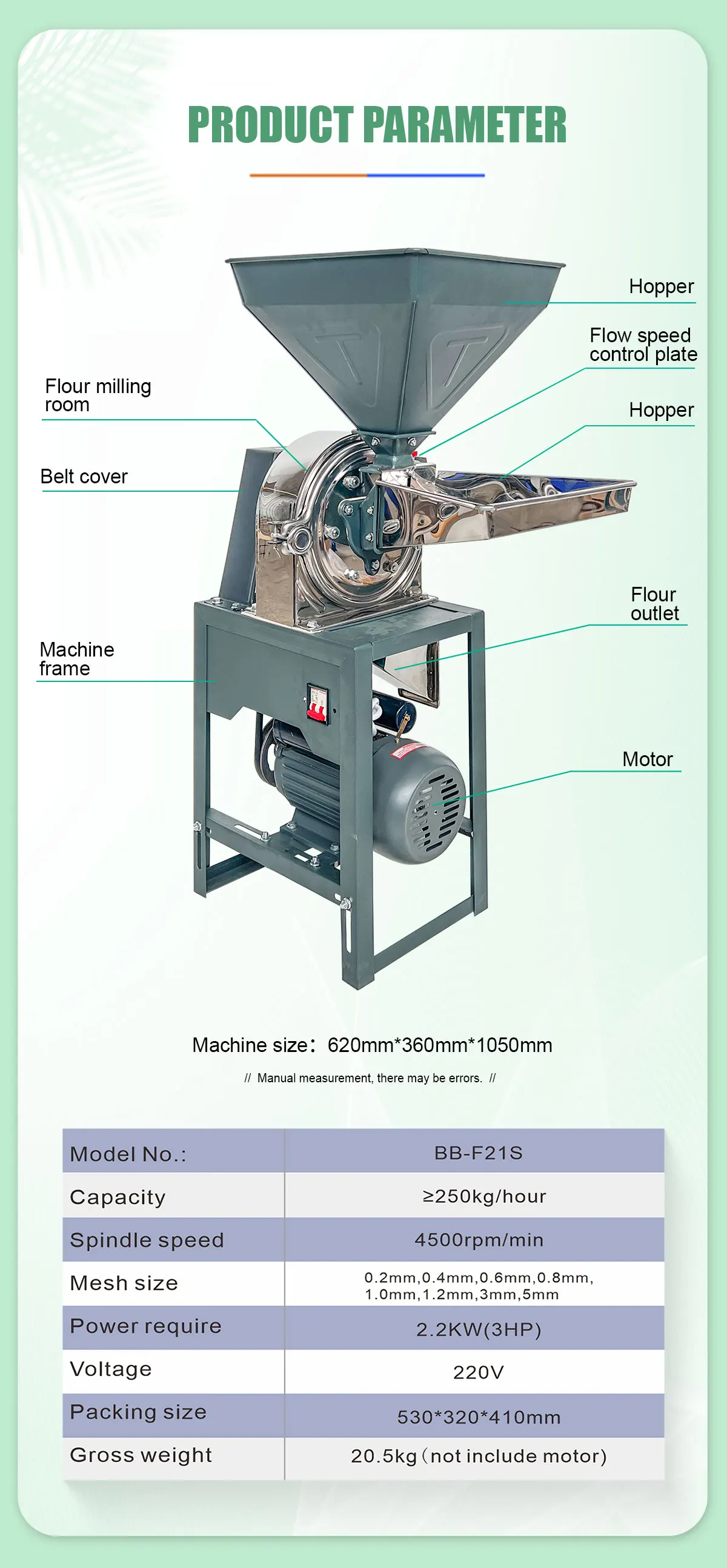 Backbone Machinery Stainless Steel Chili Flour Milling Machine/pepper