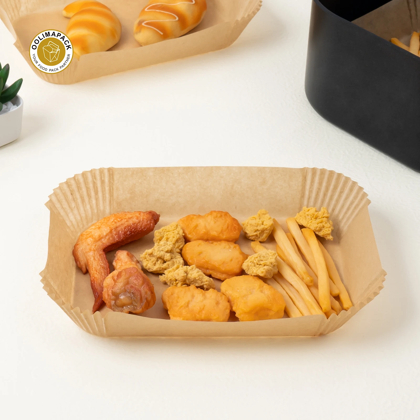 OOLIMA Disposable Round Air Fryer Parchment Paper Silicone Liners Without Holes Parchment Paper Liners