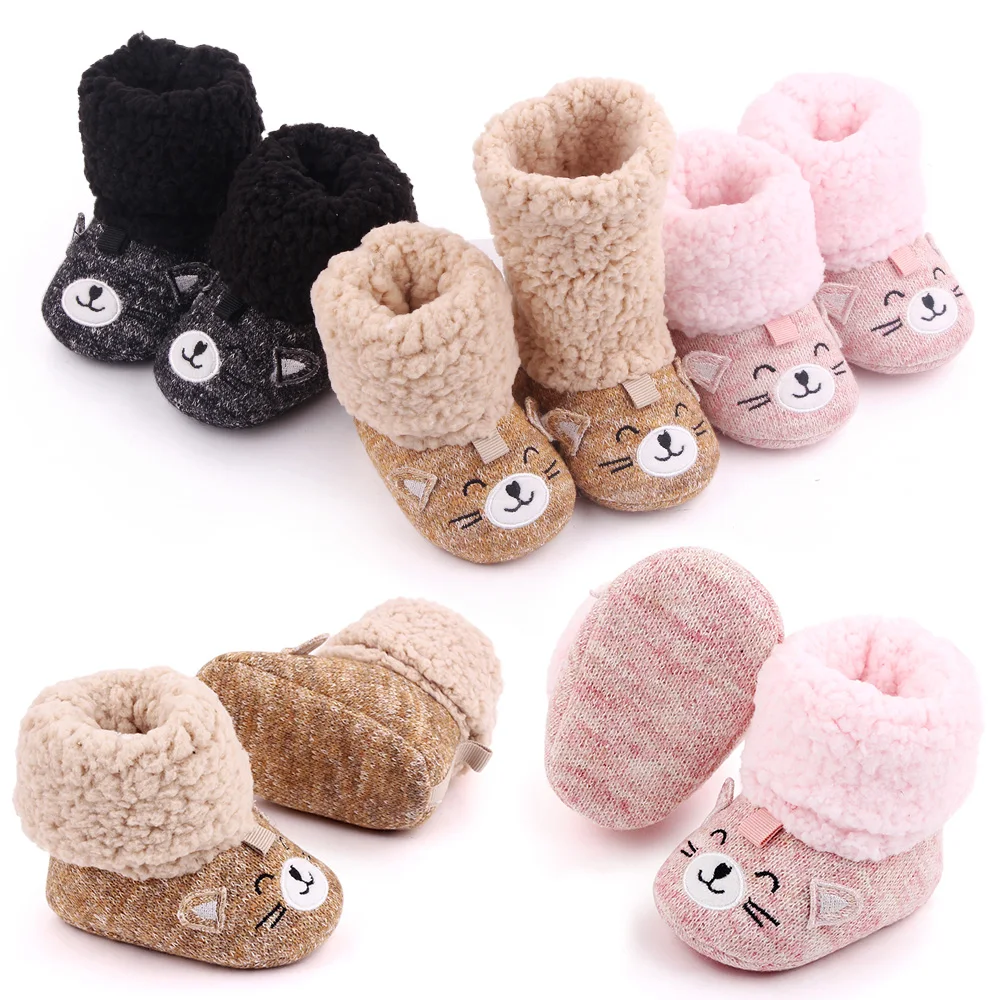 New Baby Cute Warm Cotton Boots Baby Boots Indoor Cartoon Soft Soled Toddler Shoes factory
