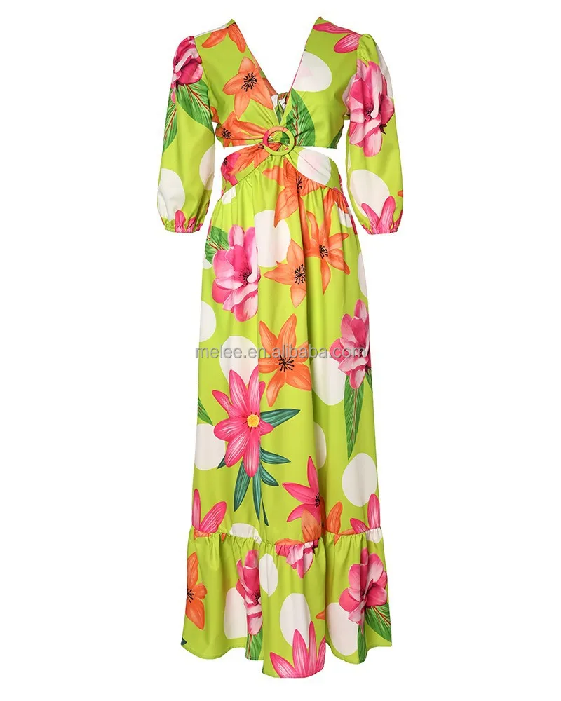 Y208045 Hot Sale Women's Wear Is Designed Fashion Floral Printed Sun ...