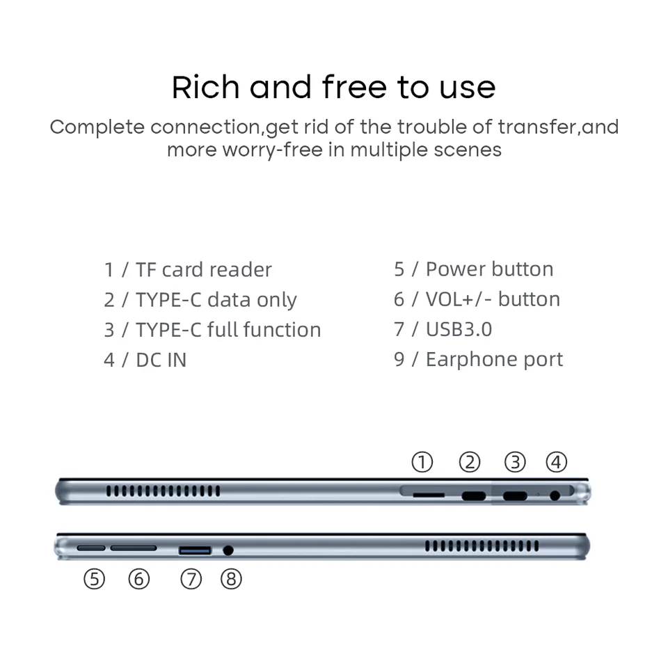 11Inch Touch Screen Tablet Intel Celeron N4500 8GB 2K IPS 5G WiFi Office Learning Wind 11 Notebook Best Tablet to Replace Laptop