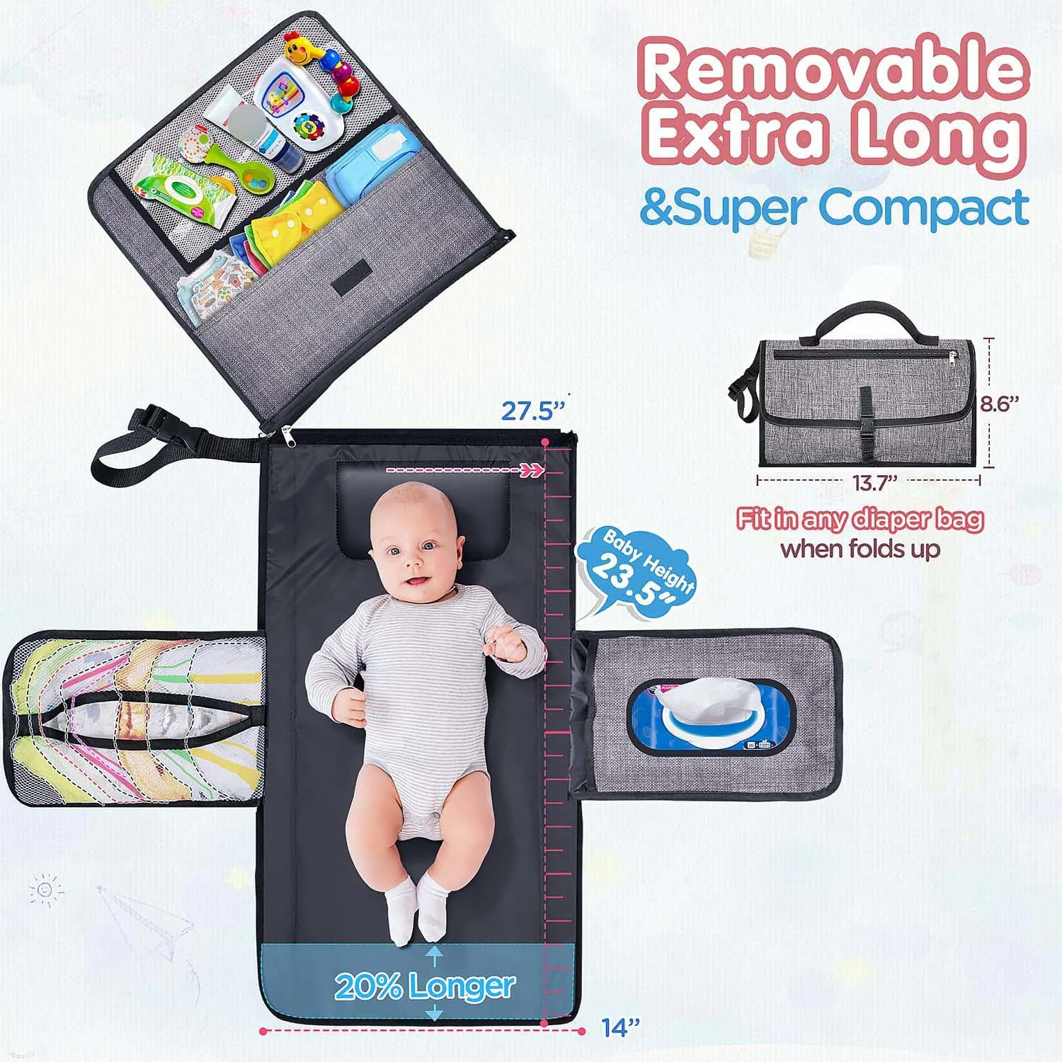 Factory Foldable Waterproof Portable Baby Diaper Change Changing Mat