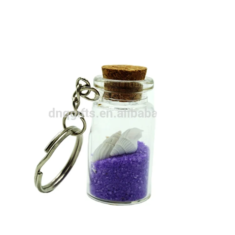 Mini glass bottle on sale keychain