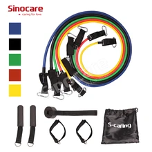 Sincare 11 pcs Elastic Fitness Rope Set 150lb Heavy Power Stretch Expander Tube Resistance Exercise Band