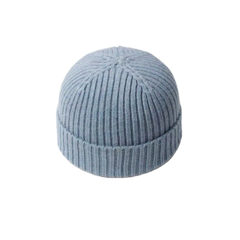 Unisex Cashmere Fisherman Beanie Ribbed 