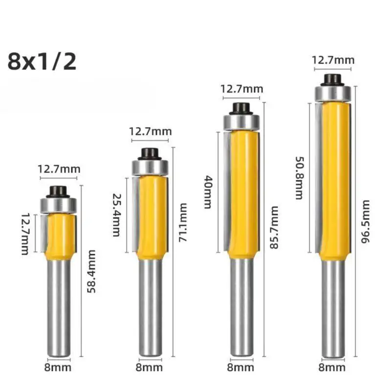 1/2 Woodworking Router Bit Bearing Flush Trim Bit for Wood Decoration ...