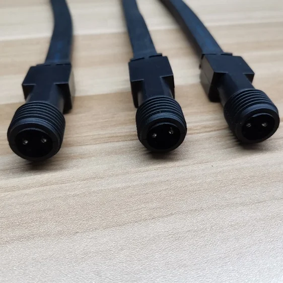 Waterproof connectable PVC round flat rubber extension cable