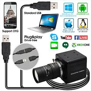 ELP 4K Webcam Manual Varifocal Lens IMX415 Sensor High Speed 30fps 10X Zoom USB Computer Camera for Laplap PC Tablet Mobile