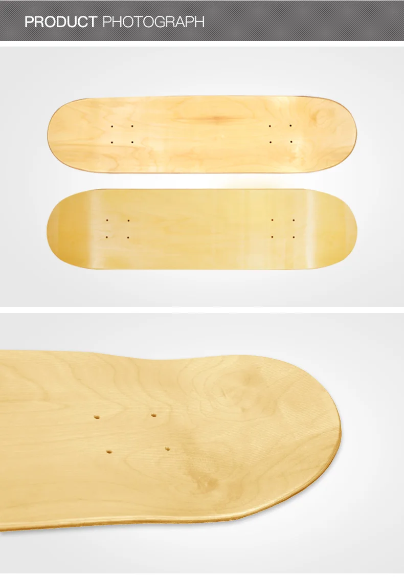 Wholesale Blank 31 * 8 Inch Deep Concave 7 Ply Maple Bulk Custom