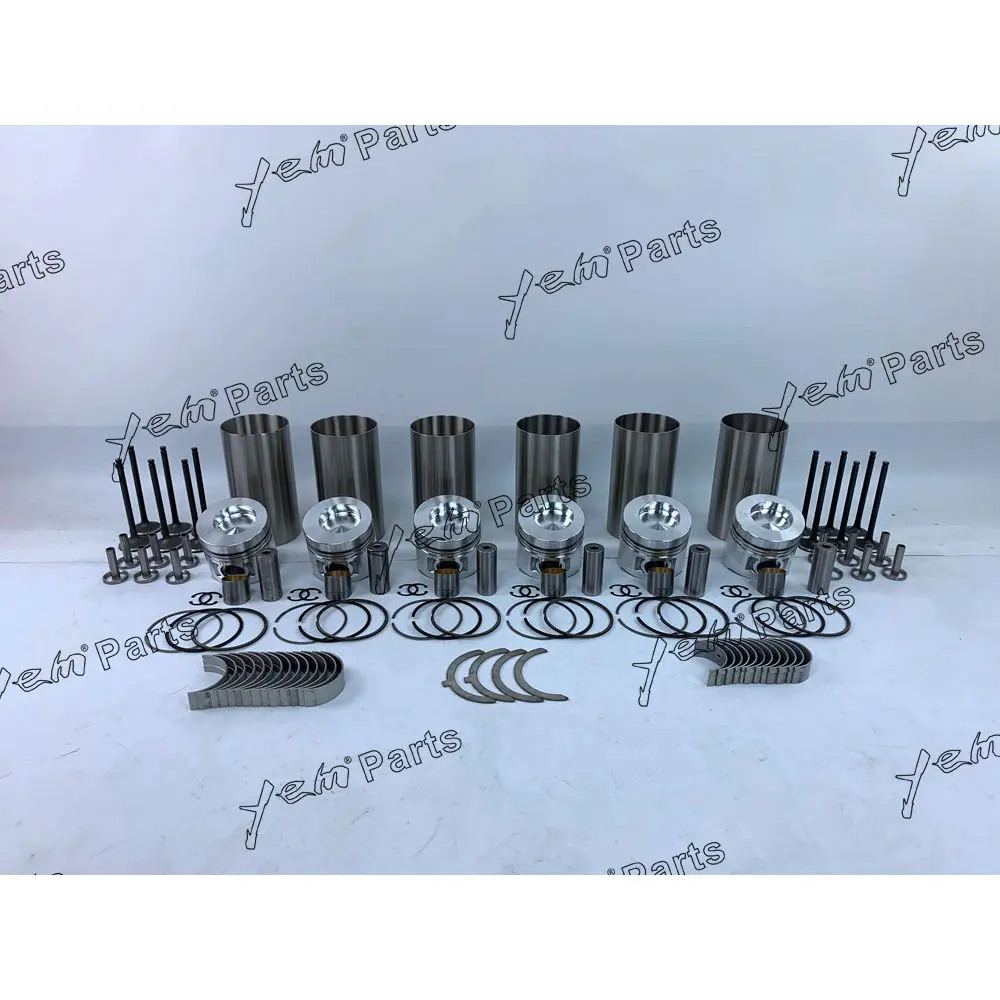 Engine Overhaul Kit With Valve Bearings Piston Rings Liner Fit for Mitsubishi S6K Engine Tractor Generator Excavator