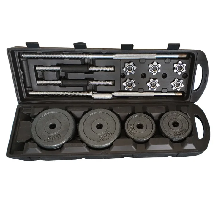 Adjustable Black Painted 50kg Custom Dumbbell and Barbell Set
