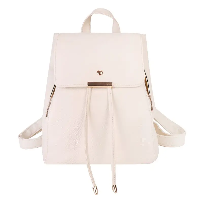 Leather backpack custom white