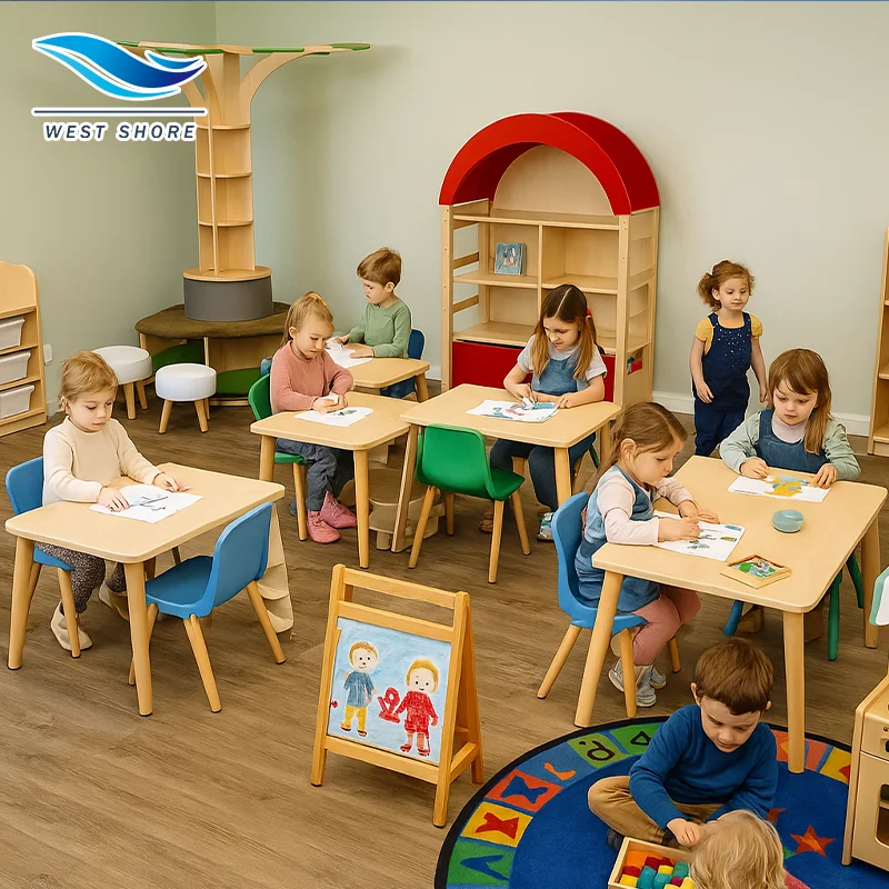 Daycare Childcare Modern Preschool Classroom Furniture Montessori School  Kindergarten Nursery Furniture for Kid Table Chair