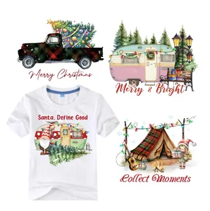 Custom Heat Transfer Vinyl Design Logo for Clothing Christmas Iron on Plastisol Screen Printed Transfers Wholesale Sticker