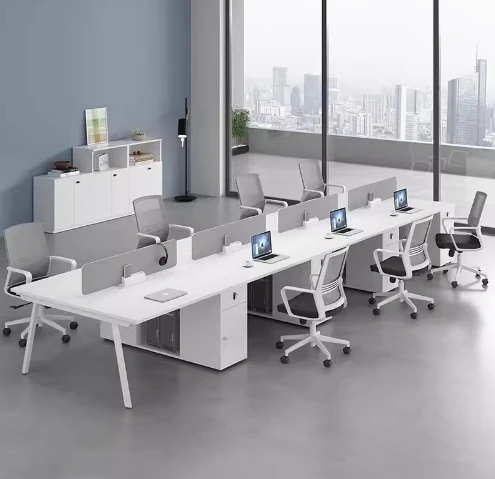 Office Studio Furniture - 6 Seat Partition Open Group Meja Kerja