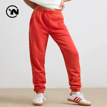 Hot Sale Casual Design Solid Color Cotton Sweatpants Ladies Oversized Women Jogger Pants With Pocket