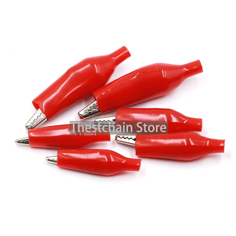 20 шт. 28 мм металлический зажим типа крокодил G98 Электрический измерительный зонд черный красный с пластиковой загрузкой автомобильная