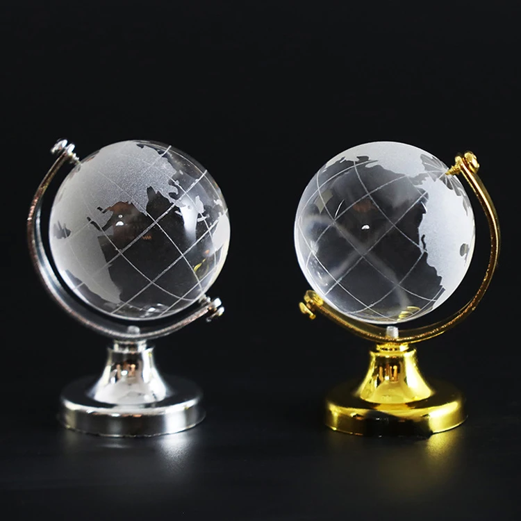 product wholesale factory homemade christmas solid earth globe ball led light custom glass crystal ornaments-30