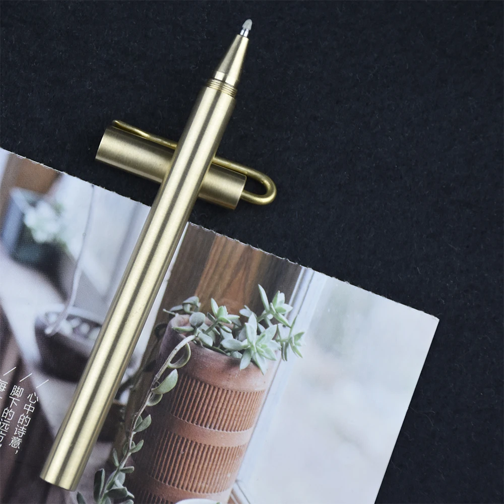 GemFully Новогодний подарок для клиентов Рождественский металлическая латунная Поворотная шариковая ручка тонкая гелевая