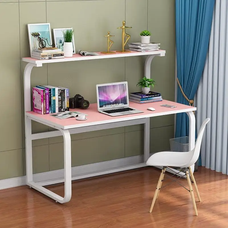 Simple Steel Wood Desktop Bookshelf Integrated Office Table for Student ...