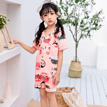 100% Cotton Sleepwear For Kids New Pajama Design 2020 Baby Girls' Clothing Sets Pajamas Pajamas Children Summer