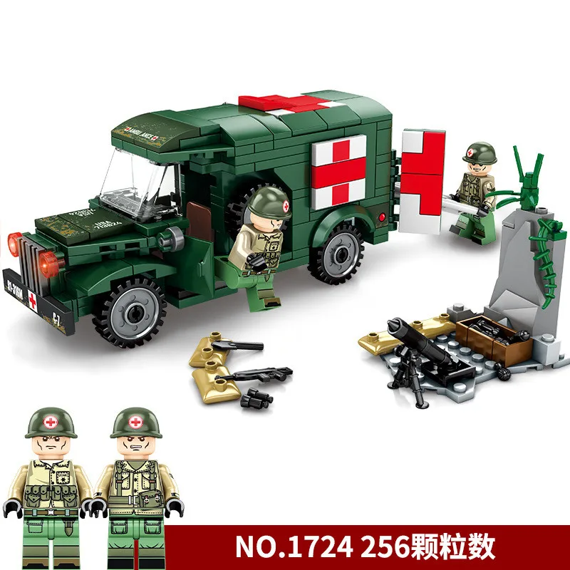 SEMBO Military WW2 Jagged Reloaded Tank 85 Army Vehicle Model Building Blocks Kids Educational Toys Gift