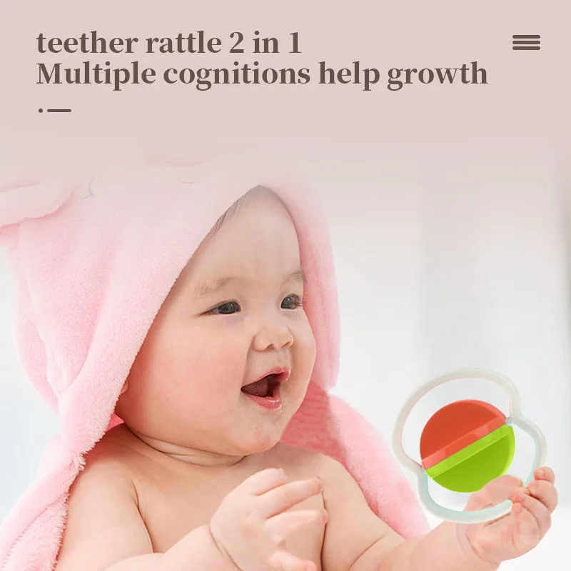 Не содержит Бисфенол А для новорожденных; Кремния погремушки игрушки sonajas Подарочный детский комплект одежды маленьких девочек-погремушка кольцо режущихся