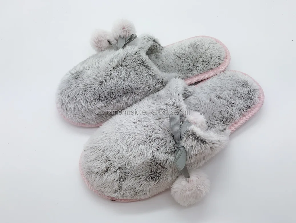 2024 Custom Winter Fashion Simple Home Women Winter Fur Warm Cute House Slippers Indoor for Lady