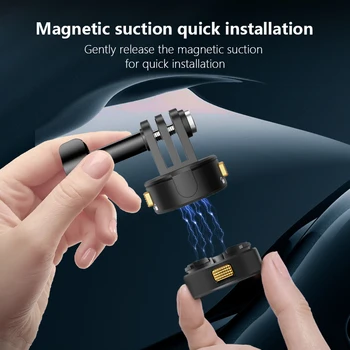 Action Camera Magnetic Base Adapter Quick Release 90 Horizontal Vertical Shooting Sports Camera Magnetic Base detail image