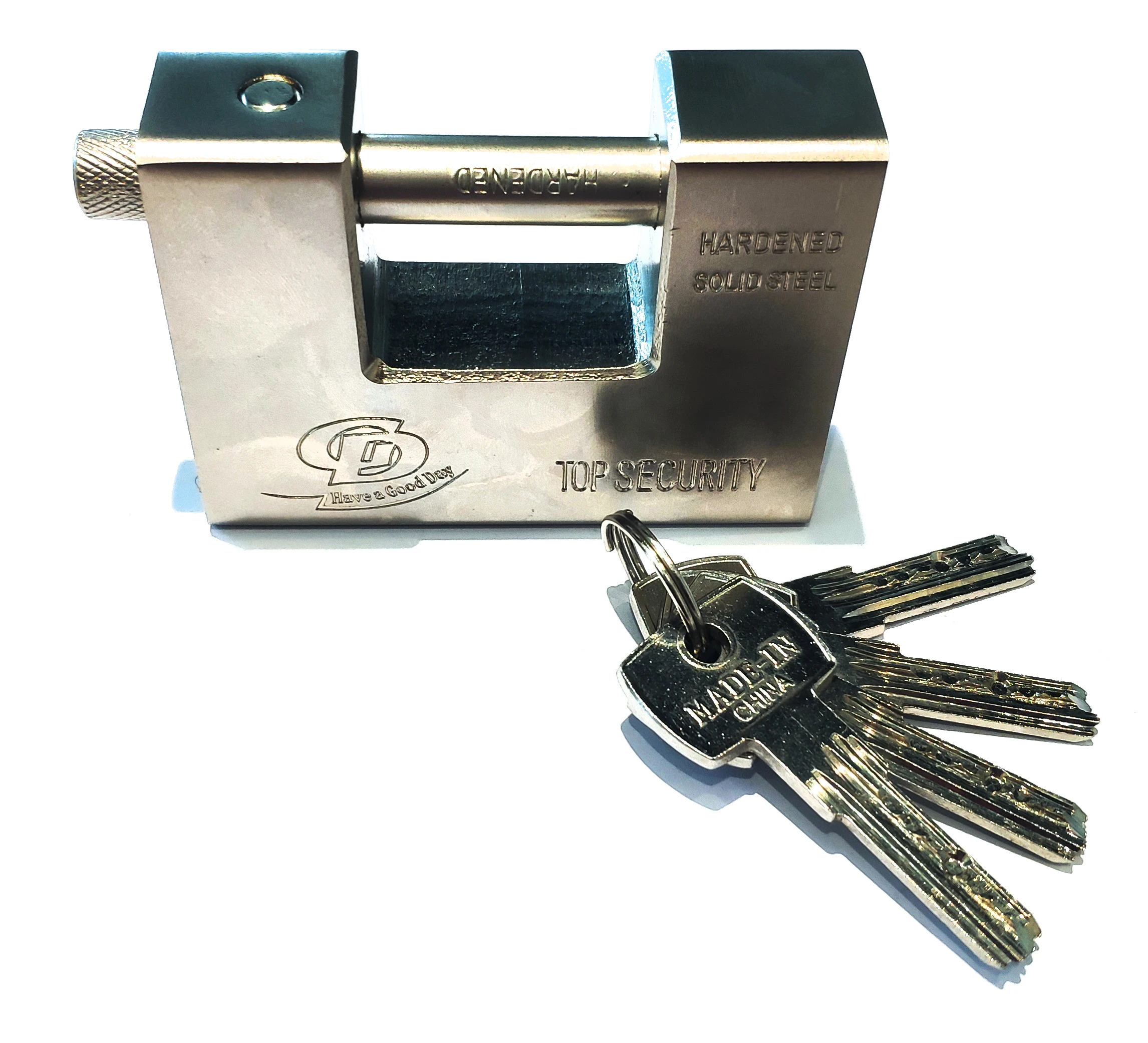 Guard Against Theft Steel Rectangular Padlock with Brass Cylinder Chrome Vanadium Surface