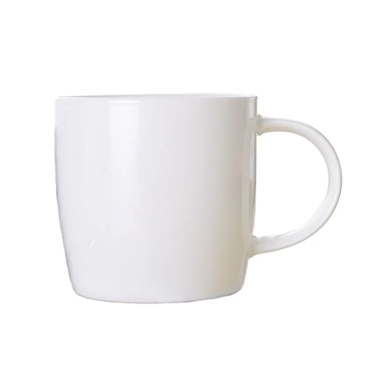 Set of 6 6pcs Momugs 12 oz Cup Plain Gloss White Ceramic Coffee Mug for Milk Tea 