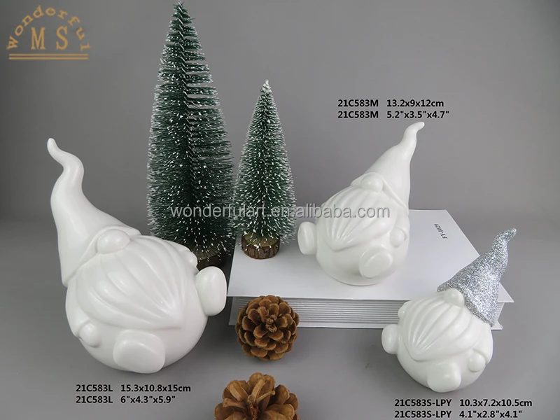 Ceramic santa claus figurine Christmas ornament winter gifts for home decoration