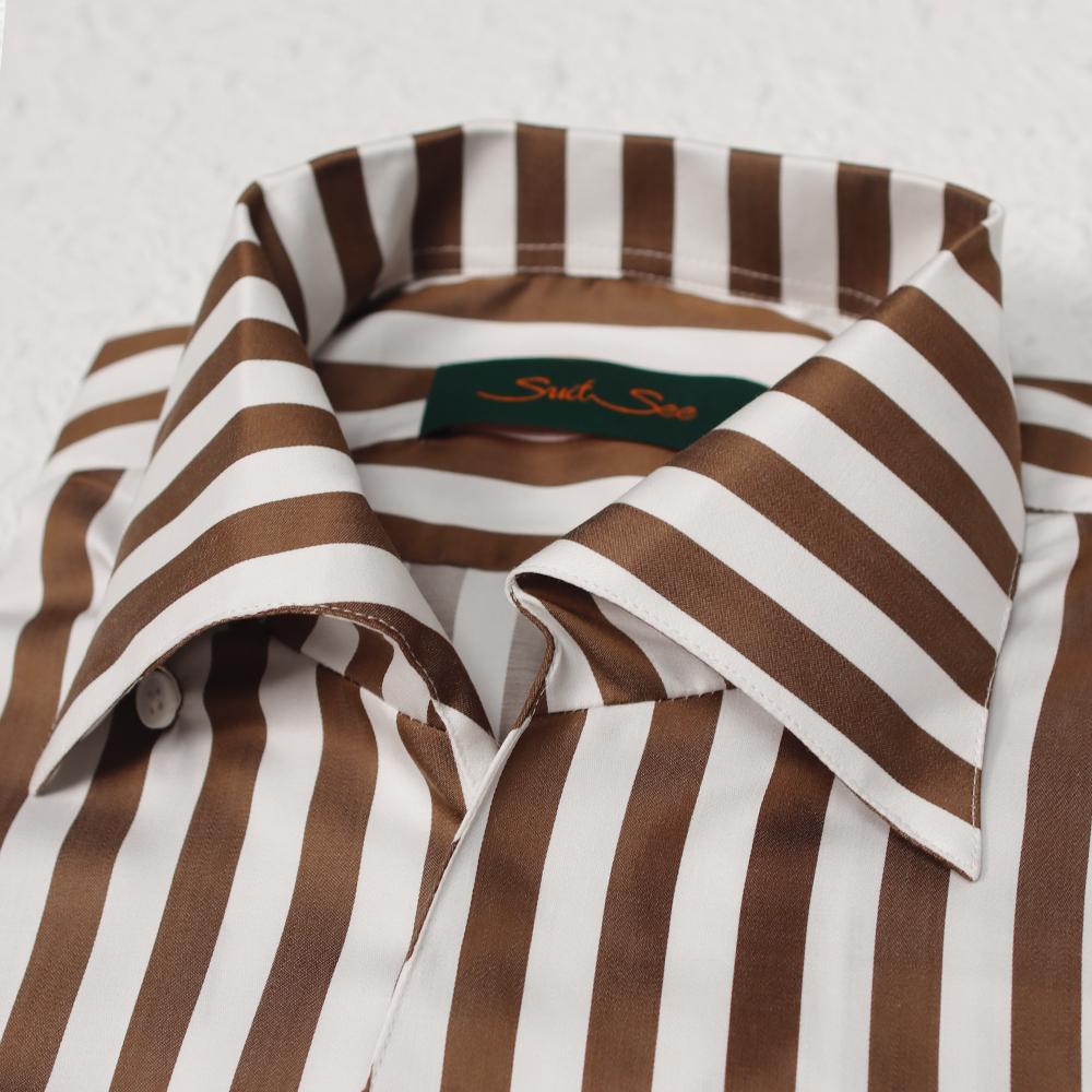 MTM 100% Cotton Italian Style Custom Shirt Tailor Made Wide Striped Mens Dress Shirt for Tailor Shop