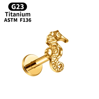 G23 Titanium 16G Piercing Ear Studs Screw Back Earrings De Titanio Tragus Helix Daith Lobe Earrings Internal Thread Labret