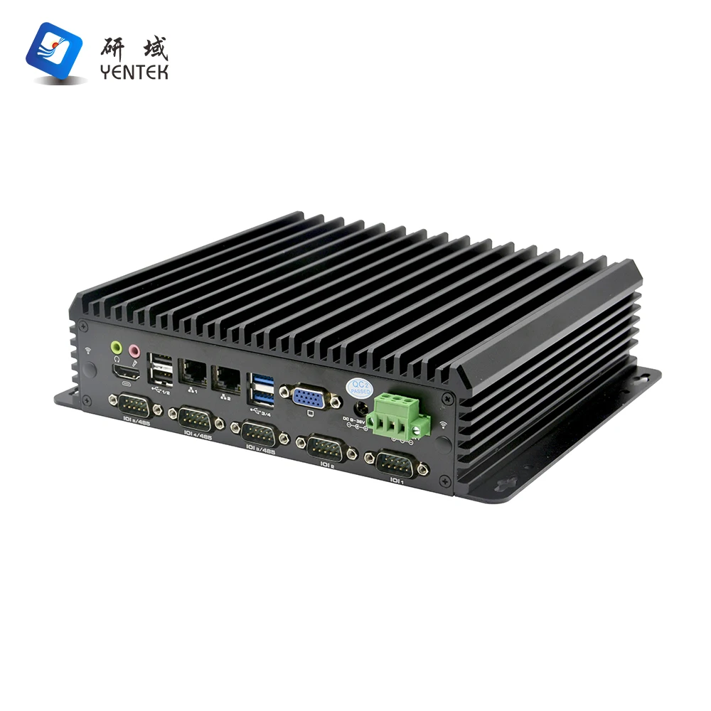 Embedded Industrial Pc DIN Rail GPIO Intel I3 I5 I7 J6412 HD VGA 2 LAN 6 RS232 485 DB9 COM Win10 Linux Fanless Desktop Computer