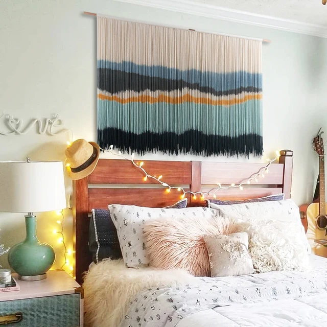 Modern Geometric Large Dyed Macrame Wall Hanging Handmade Eco-friendly Dip Dye Wall Art Decorative Tapestry for Home Decorations