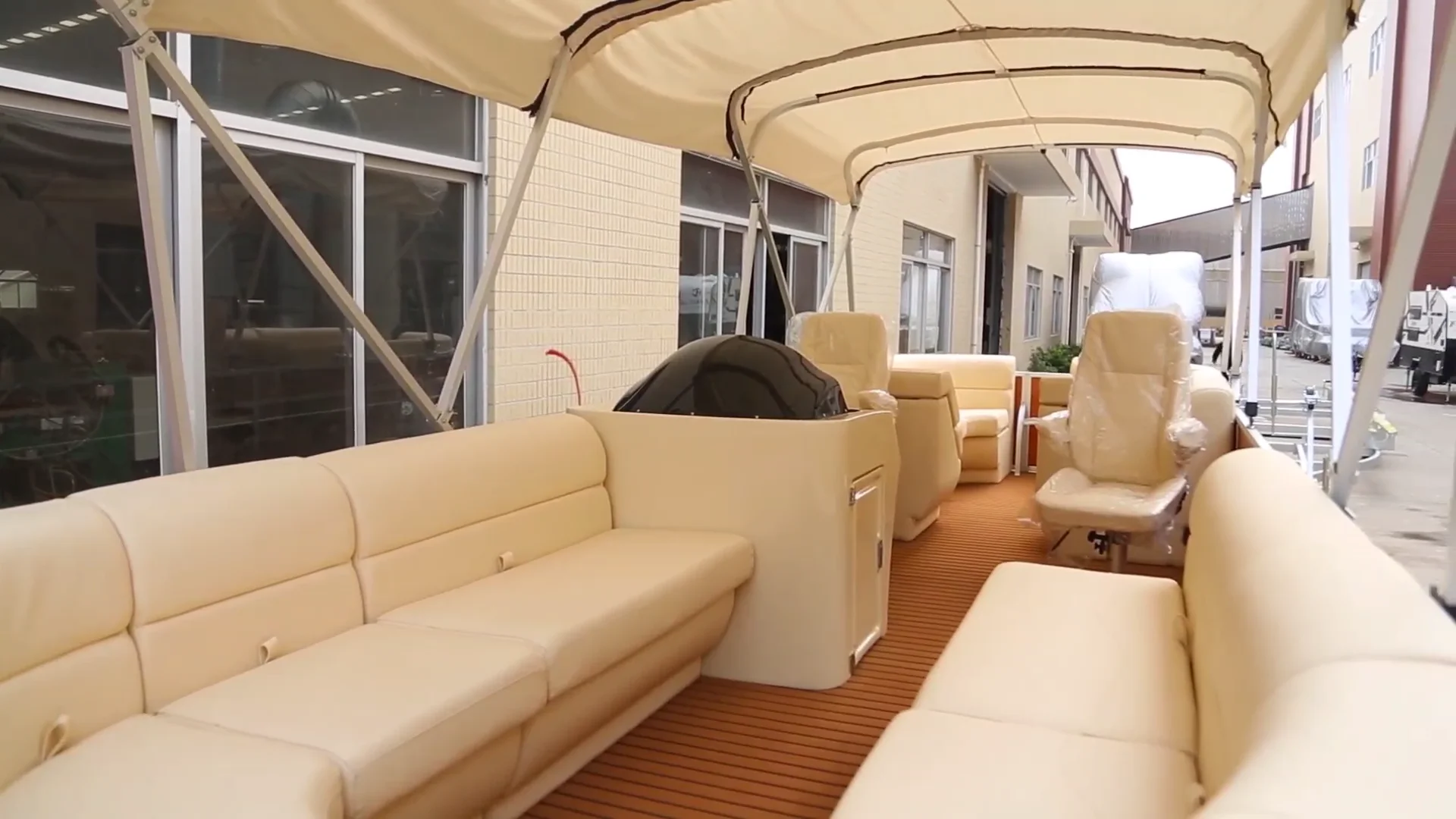 Kinocean Luxury Aluminum Pontoon Boats With Removable Sofa Bed And