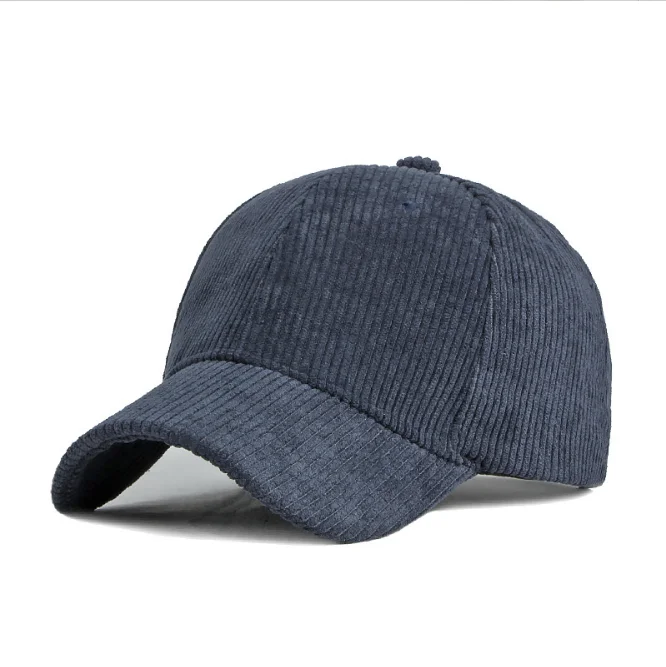 Autumn and winter women man adjustable simple solid color corduroy baseball cap