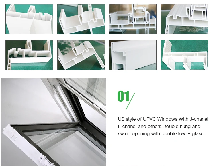 Standard Design Double Glazed Hung Casement Upvc Pvc Vinyl Sliding
