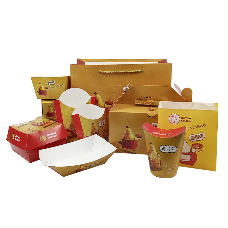 Source Wholesale Take Out French Fries Fried Chicken Packaging Food Box  Custom Logo Printed Disposable KFC Takeaway Fast Food Box on m.