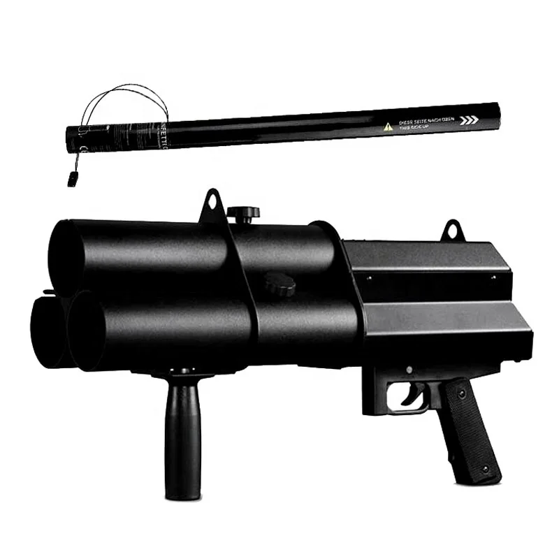 Hand Hold Electric Confetti Shooter Rechargeable 3 Heads Confetti Party Popper Gun Machine 3 Shots Confetti Gun  for Concert DJ