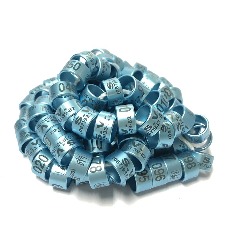 2025 Geshifeng Aluminum Pigeons Leg Rings Canary Bird Laser Pigeon Rings Metal 10mm Ready to Ship India