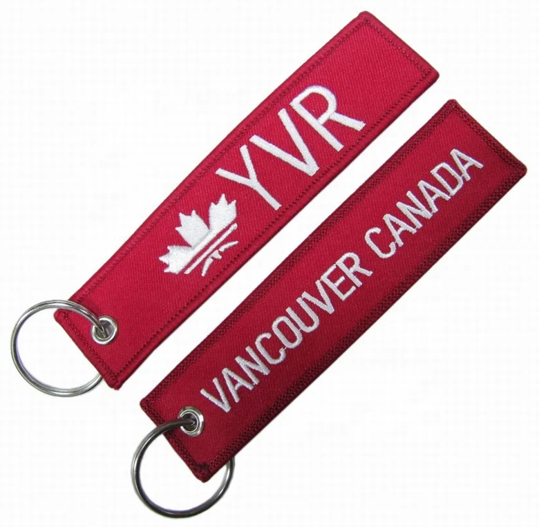 Custom Embroidered Name Keychain with Zipper Pull Glow in Dark