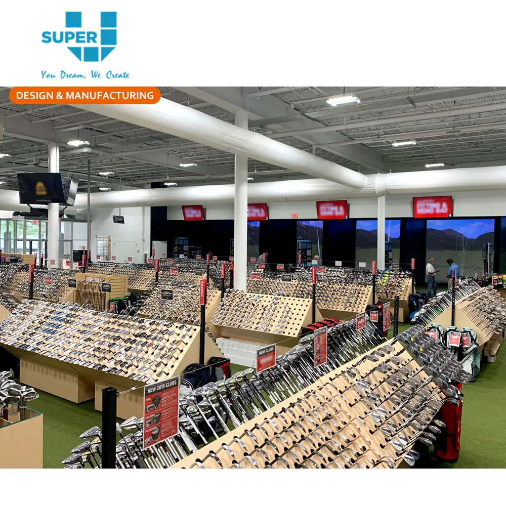 Sports Pro Shop Furniture Golf Shop Interior Design Custom Golf Stick Floor  Stand, image size:1000x1000