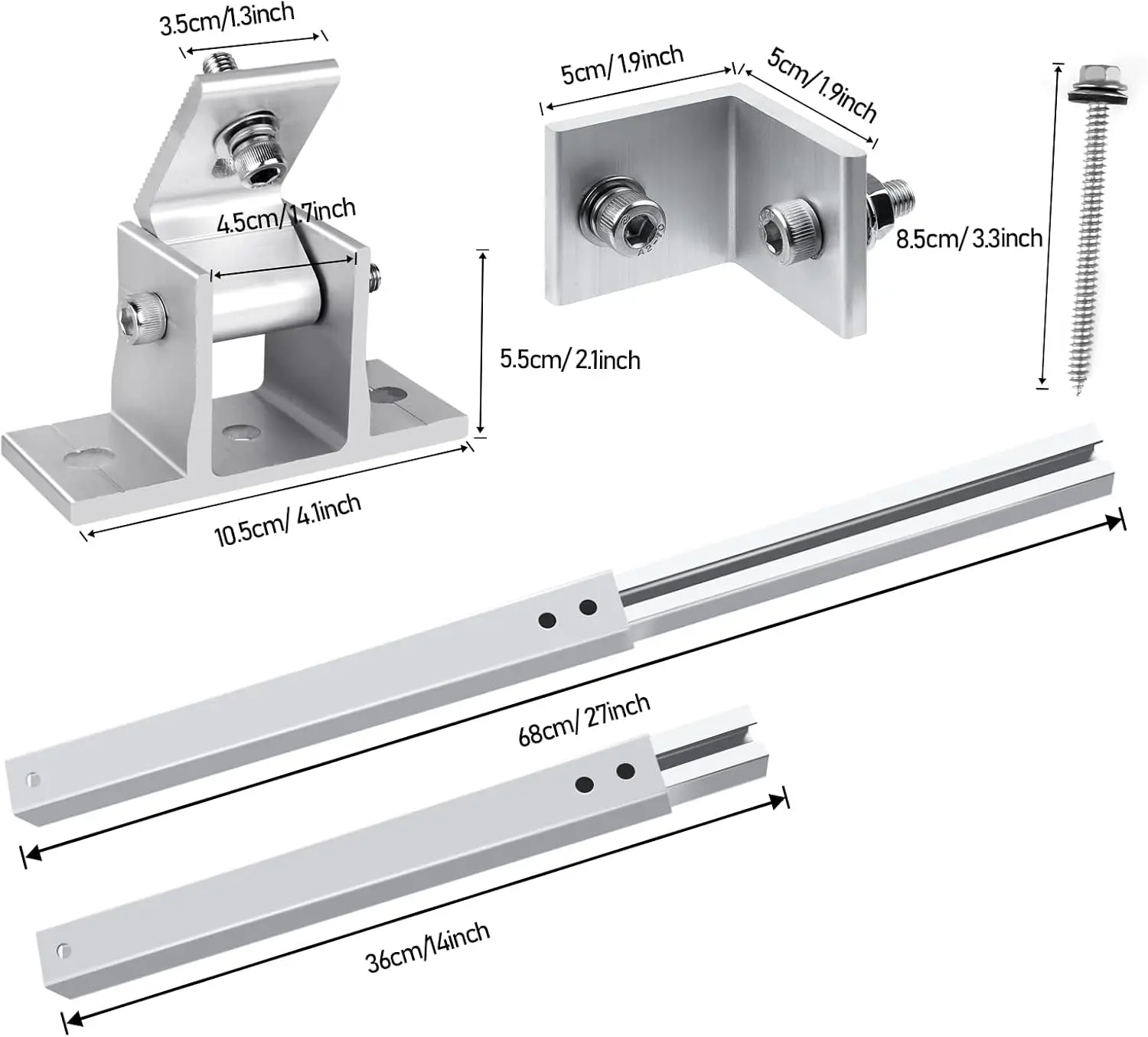 Aluminum Solar Panels Roof Mounting - Durable & Adjustable