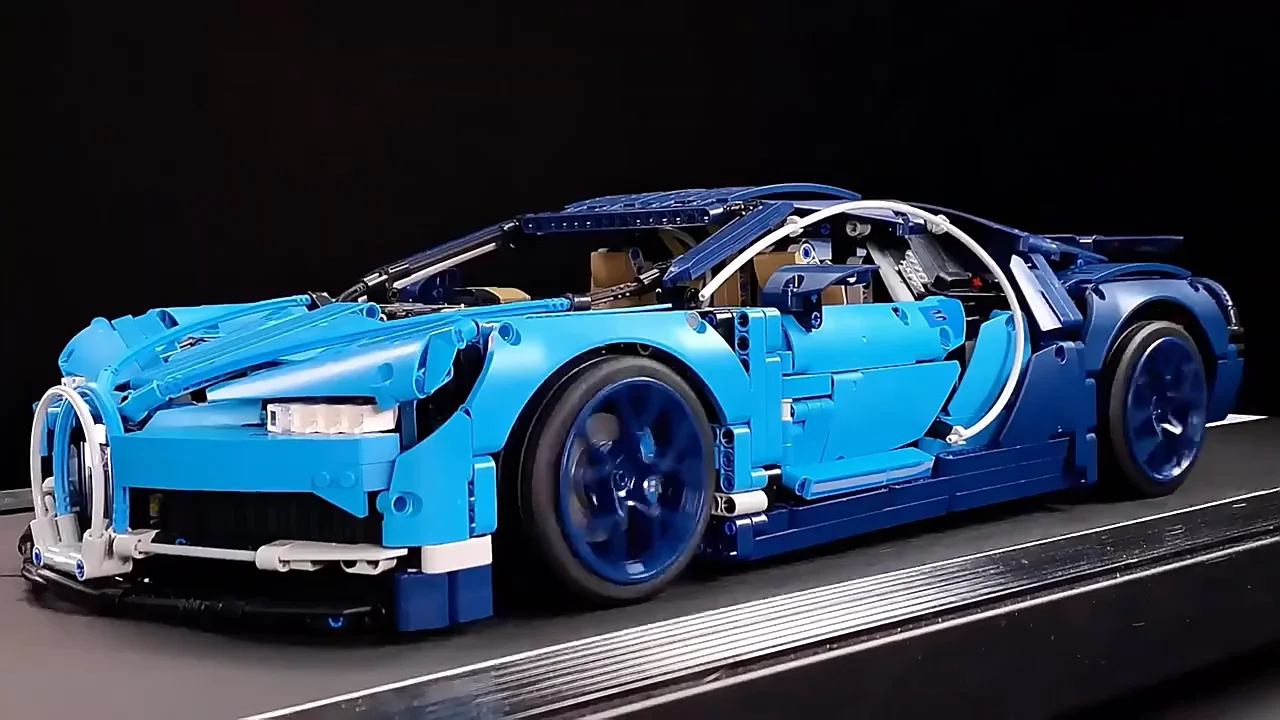 95968 Technical Bugattiing Blue Chiron Super Racing Car Compatible ...