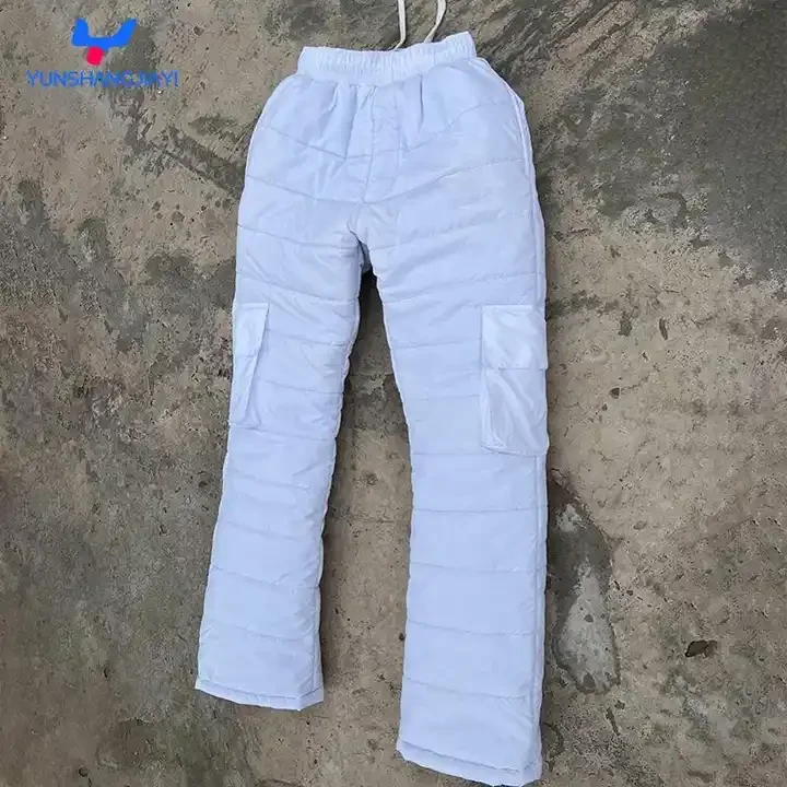 Custom Puff Print Stack Sweatpants Drawstring Trousers Cotton